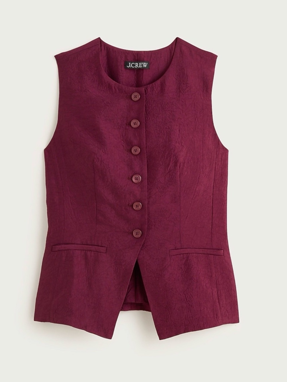 J.CREW Essential cutaway vest top in textured satin NWT